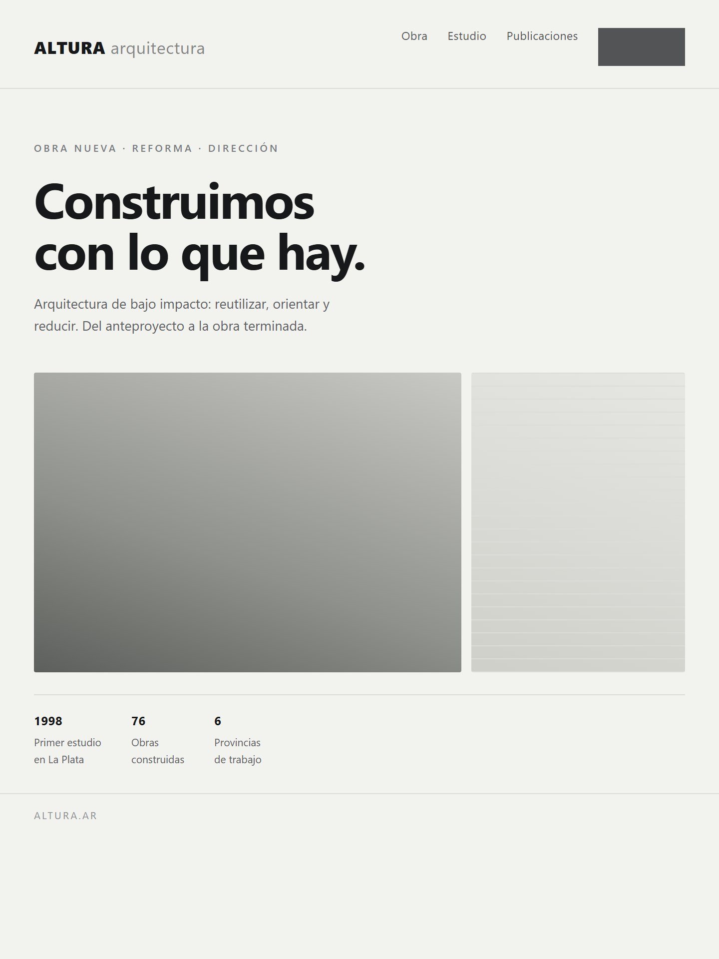 Sitio de obra de un estudio de arquitectura